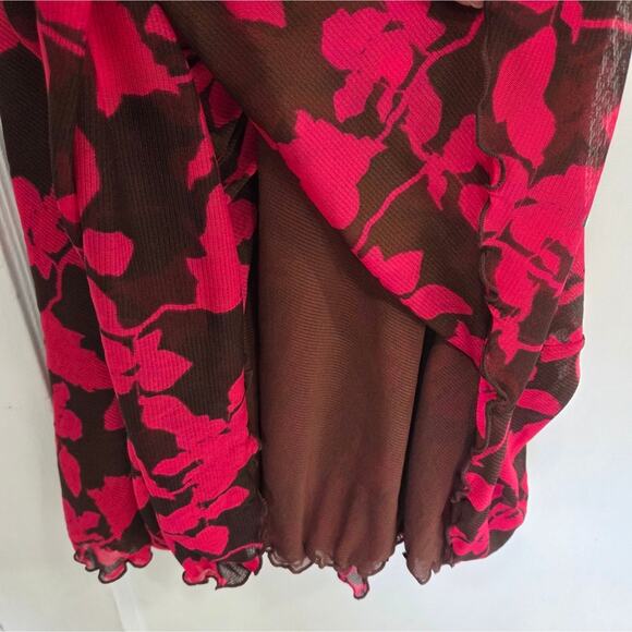 Diane Von Furstenberg Pink Brown Brenda Wrap Dress Medium - Picture 9 of 10